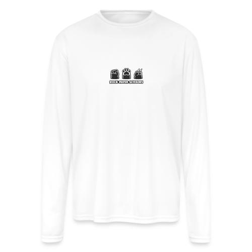 Playful Dog Paw Rock Paper Scissors - Men's Moisture Wicking Performance Long Sleeve T-Shirt