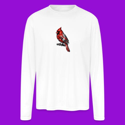 Silver Cardinal - Men's Moisture Wicking Performance Long Sleeve T-Shirt