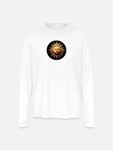 Golden Sun polygon art - Men's Moisture Wicking Performance Long Sleeve T-Shirt - white