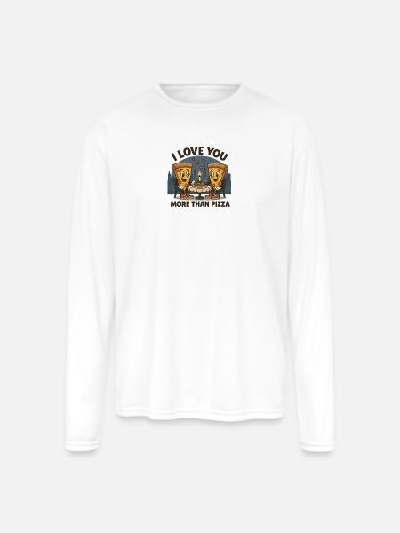 SLICE OF LOVE NYC - Men's Moisture Wicking Performance Long Sleeve T-Shirt - white