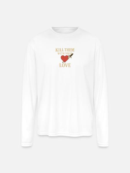 Heart and Dagger - Men's Moisture Wicking Performance Long Sleeve T-Shirt - white