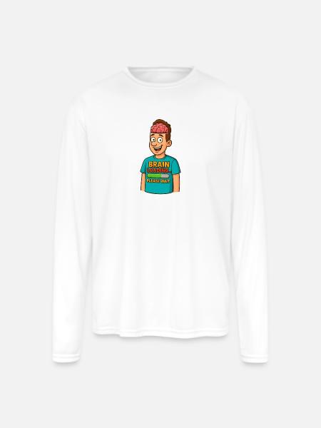 Brain Loading Please Wait Tee - Men's Moisture Wicking Performance Long Sleeve T-Shirt - white