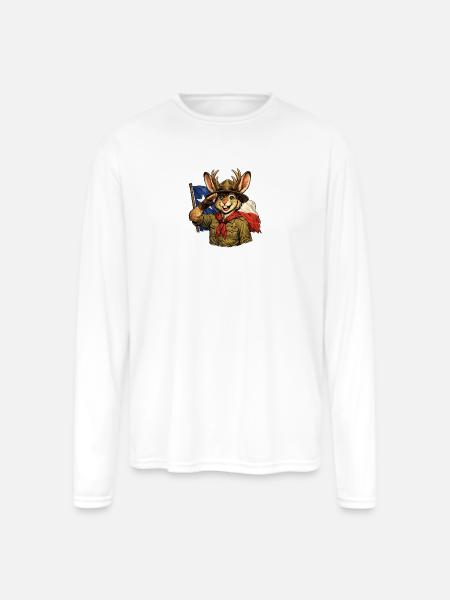 Jackalope Scout - Men's Moisture Wicking Performance Long Sleeve T-Shirt - white
