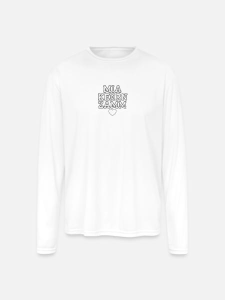 Mia Kehren Zamm Heart Tee - Men's Moisture Wicking Performance Long Sleeve T-Shirt - white