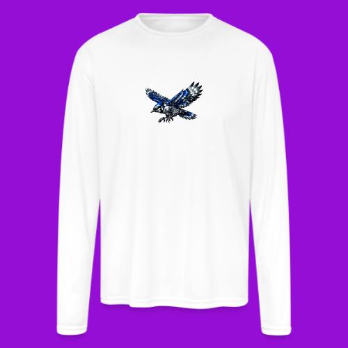 Silver Blue Jay Dive - Men's Moisture Wicking Performance Long Sleeve T-Shirt