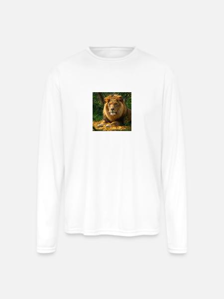 Lion coin - Men's Moisture Wicking Performance Long Sleeve T-Shirt - white