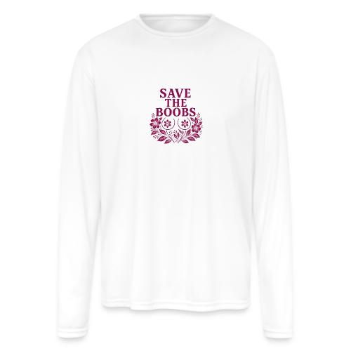 Save the boobs floral - Men's Moisture Wicking Performance Long Sleeve T-Shirt
