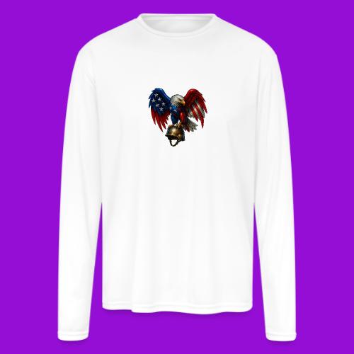 American Flag Bald Eagle - Helmet - Men's Moisture Wicking Performance Long Sleeve T-Shirt