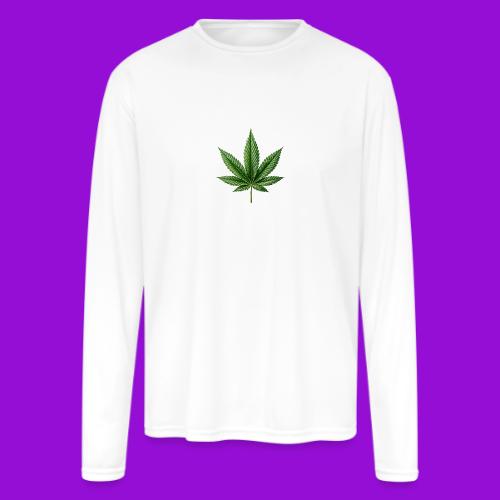 Cannabis Leaf - Men's Moisture Wicking Performance Long Sleeve T-Shirt