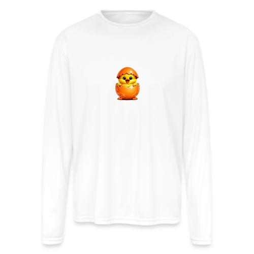 Easter Chick Orange - Men's Moisture Wicking Performance Long Sleeve T-Shirt