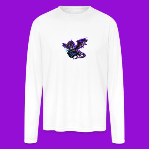 Neon Dragon and Battle Mage - Men's Moisture Wicking Performance Long Sleeve T-Shirt