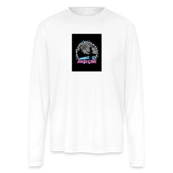 Moonlit Angler Circle Design - Men's Moisture Wicking Performance Long Sleeve T-Shirt - white - Front