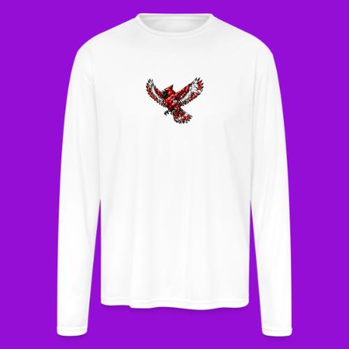 Cardinal in Flight - Men's Moisture Wicking Performance Long Sleeve T-Shirt