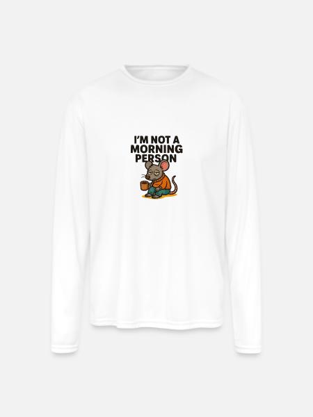 MOUSE - Men's Moisture Wicking Performance Long Sleeve T-Shirt - white