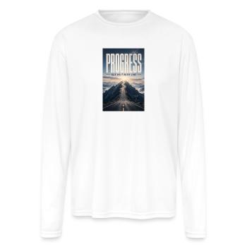 Road to the Summit: Progress - Men's Moisture Wicking Performance Long Sleeve T-Shirt - white - Front