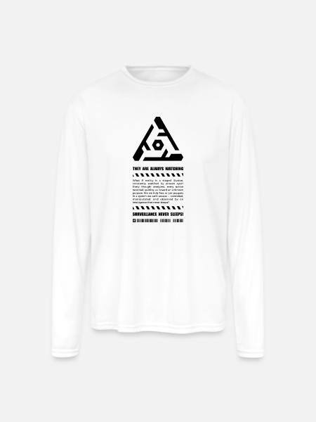 Surveillance Never Sleeps - Men's Moisture Wicking Performance Long Sleeve T-Shirt - white