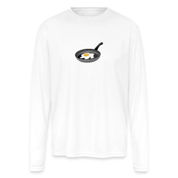 Fried egg in frying pan - Men's Moisture Wicking Performance Long Sleeve T-Shirt - white - Front