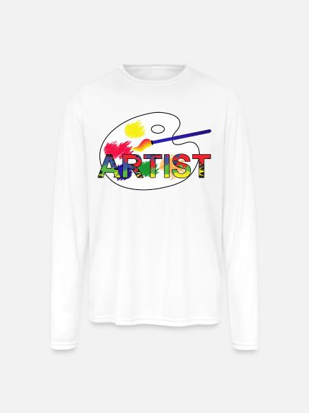 Artist - Men's Moisture Wicking Performance Long Sleeve T-Shirt - white