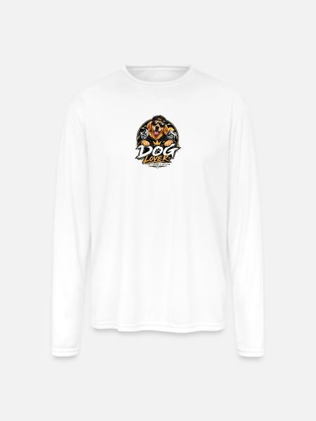 Royal Dog Love Graphic - Men's Moisture Wicking Performance Long Sleeve T-Shirt - white