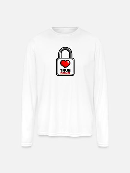 a-simple-flat-vector-padlock-with-clean-rounded - Men's Moisture Wicking Performance Long Sleeve T-Shirt - white