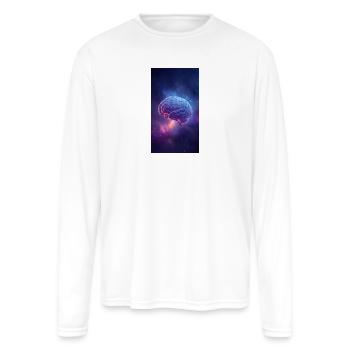 Cosmic Brain Nebula - Men's Moisture Wicking Performance Long Sleeve T-Shirt - white - Front