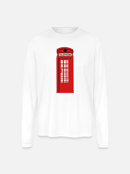 phone box - Men's Moisture Wicking Performance Long Sleeve T-Shirt - white