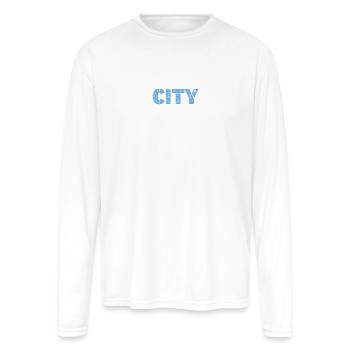 Manchester City Powder Blue - Men's Moisture Wicking Performance Long Sleeve T-Shirt - white - Front
