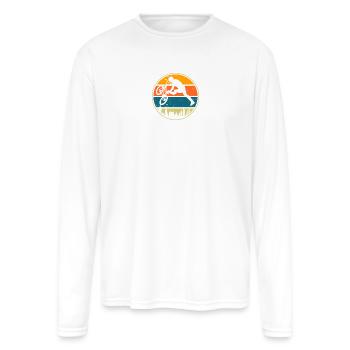 Retro Sunset BMX Rider - Men's Moisture Wicking Performance Long Sleeve T-Shirt - white - Front
