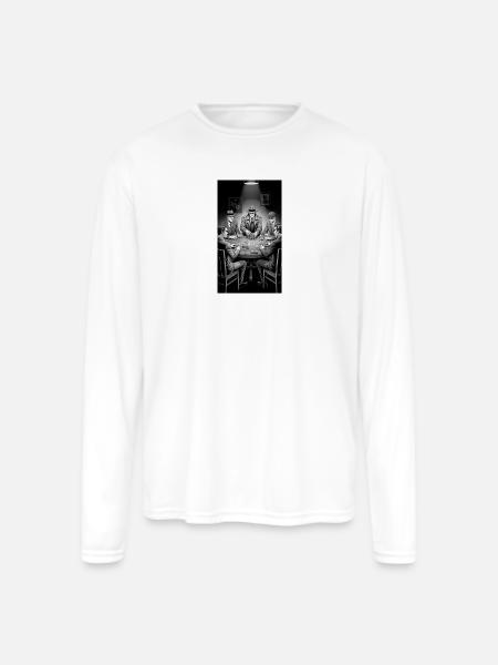 Noir Poker Roundtable - Men's Moisture Wicking Performance Long Sleeve T-Shirt - white