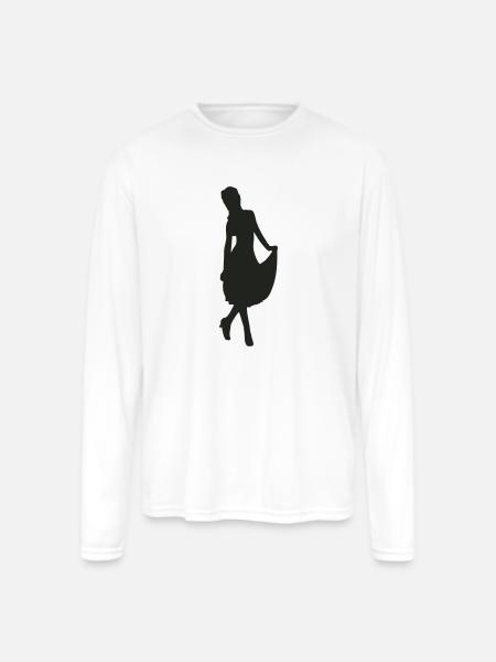 Lady in dress - Men's Moisture Wicking Performance Long Sleeve T-Shirt - white