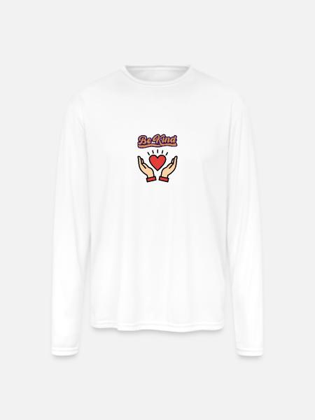BEKIND - Men's Moisture Wicking Performance Long Sleeve T-Shirt - white