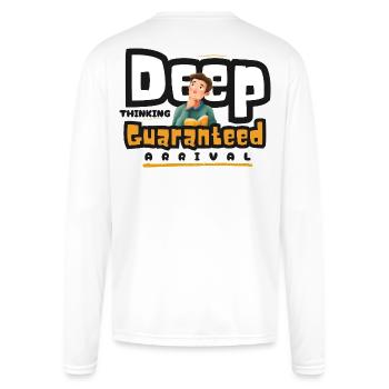 Guaranteed Thinking tee DeepThoughts-Thinking Mind - Men's Moisture Wicking Performance Long Sleeve T-Shirt - white - Back