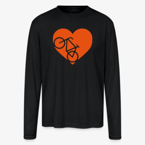 heart_bicycle_cutout - Men's Moisture Wicking Performance Long Sleeve T-Shirt