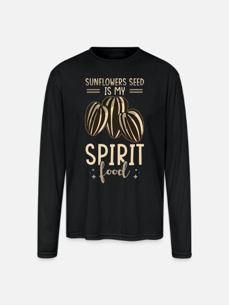 Sunflower Seeds - Men's Moisture Wicking Performance Long Sleeve T-Shirt - black