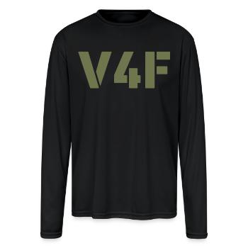 V4F - Canadian Veterans For Freedom - Men's Moisture Wicking Performance Long Sleeve T-Shirt - black - Front