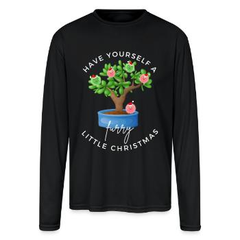 Have yourself a furry little Christmas - Men's Moisture Wicking Performance Long Sleeve T-Shirt - black - Front