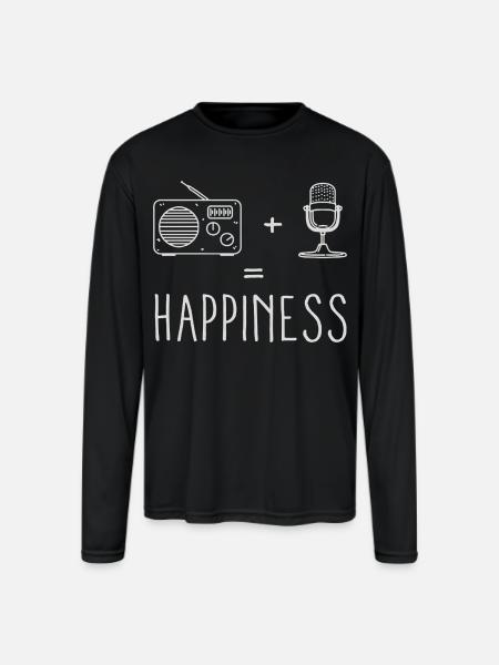 Radio Microphone Happiness - Men's Moisture Wicking Performance Long Sleeve T-Shirt - black