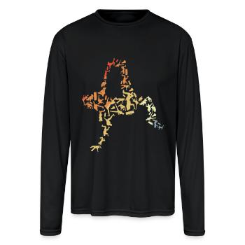 Break Dancer Vintage Look - Men's Moisture Wicking Performance Long Sleeve T-Shirt - black - Front