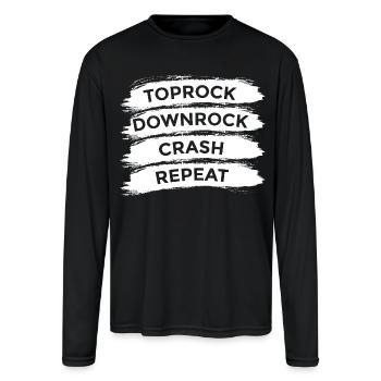 Break Dancer Techniques - Men's Moisture Wicking Performance Long Sleeve T-Shirt - black - Front