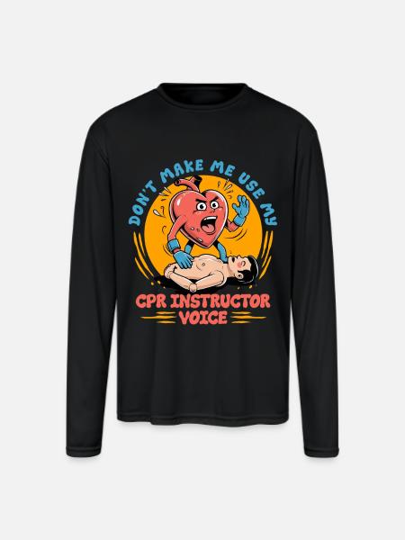 CPR Instructor Paramedic - Men's Moisture Wicking Performance Long Sleeve T-Shirt - black