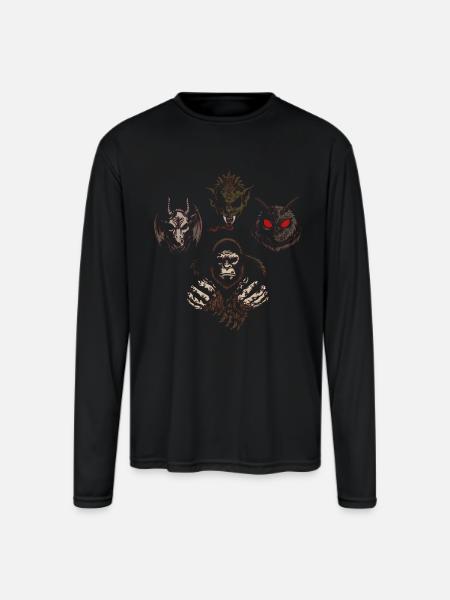 Cryptids Rhapsody - JoakoZeta - Men's Moisture Wicking Performance Long Sleeve T-Shirt - black