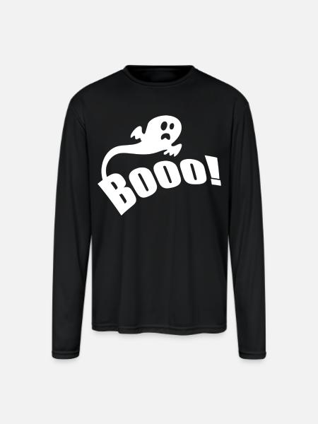 Boo - Men's Moisture Wicking Performance Long Sleeve T-Shirt - black