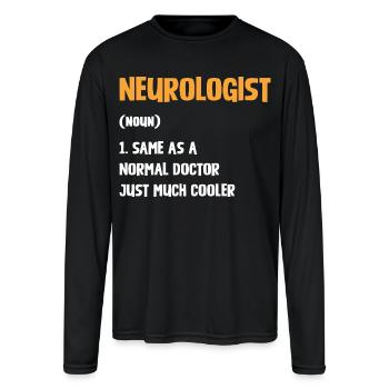Neuroscientist Doctor Tee - Men's Moisture Wicking Performance Long Sleeve T-Shirt - black - Front
