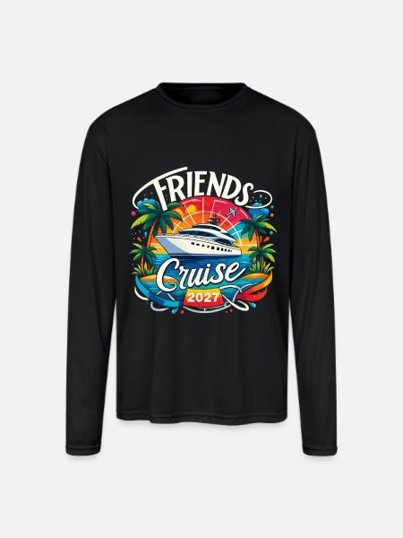 Friends Cruise 2027 - Men's Moisture Wicking Performance Long Sleeve T-Shirt - black