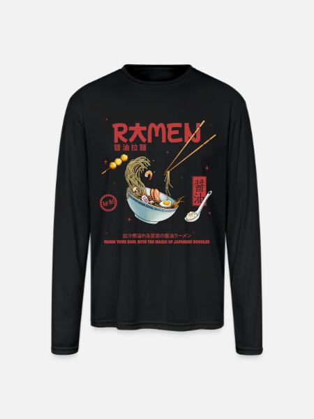 Ramen - Men's Moisture Wicking Performance Long Sleeve T-Shirt - black