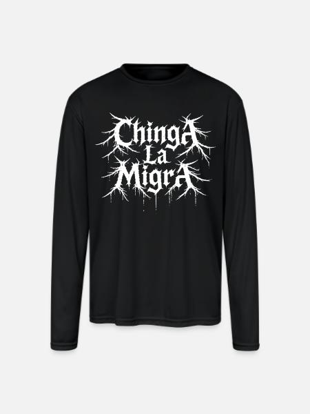 Gothic Roots Typography - Men's Moisture Wicking Performance Long Sleeve T-Shirt - black