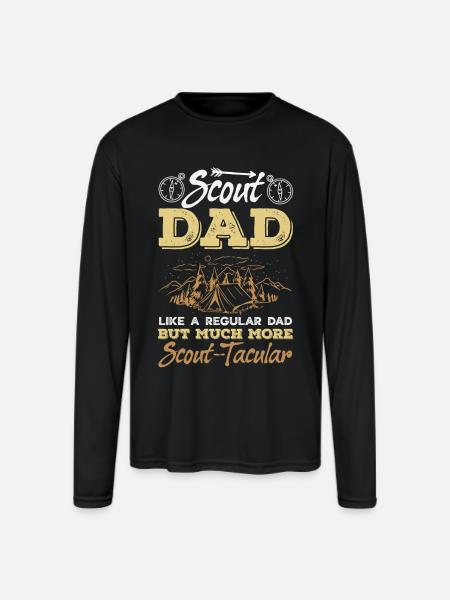 Scout Dad Scouting Camp Leader Father - Men's Moisture Wicking Performance Long Sleeve T-Shirt - black