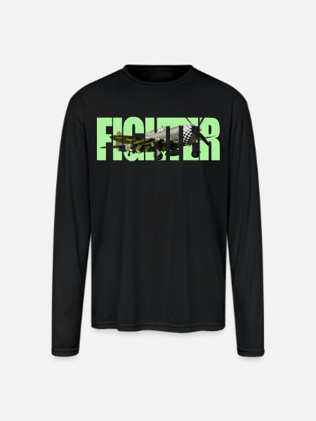 Fighter P-47 Thunderbolt - Men's Moisture Wicking Performance Long Sleeve T-Shirt - black