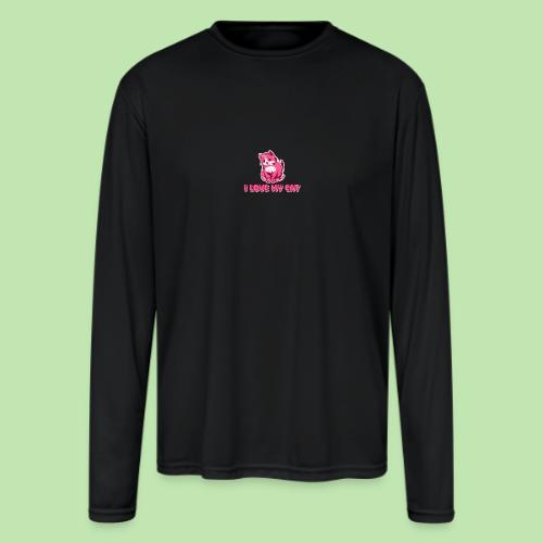 I love my cat - Men's Moisture Wicking Performance Long Sleeve T-Shirt