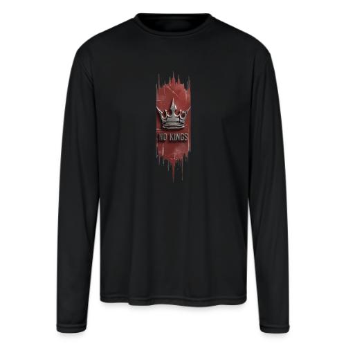NO KINGS - Distressed Anarchy Crown - Men's Moisture Wicking Performance Long Sleeve T-Shirt